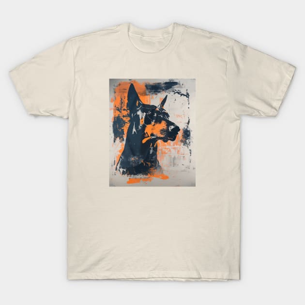 Dobermann grunge portrait T-Shirt by etherElric